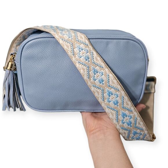 "The Sunday Bruncher" Blue Crush Margarita Camera Style Crossbody Bag - Picture 3 of 15
